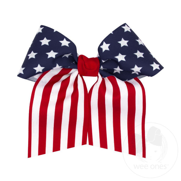 King Patriotic Grosgrain Bow with Tails