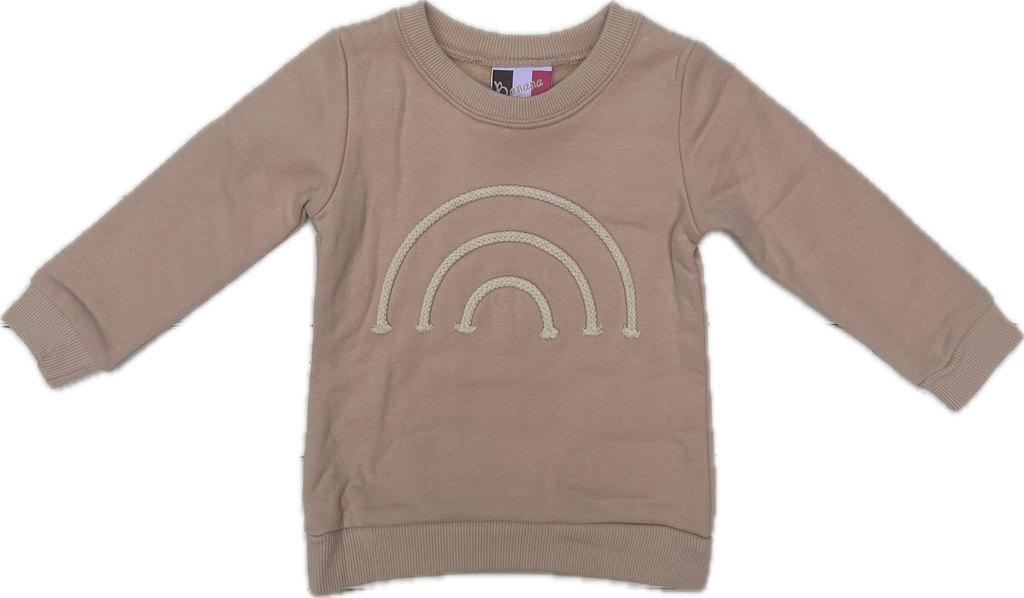 Girls Tan Rainbow Sweatshirt