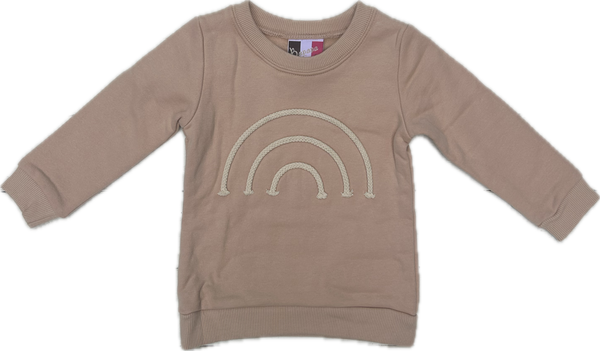 Girls Tan Rainbow Sweatshirt