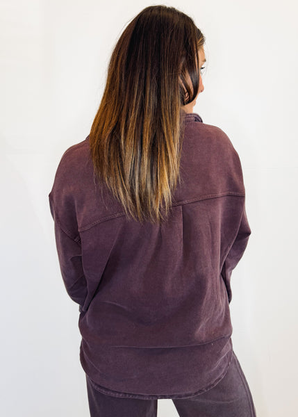 ALL DAY KNIT JACKET In Chocolate Cherry