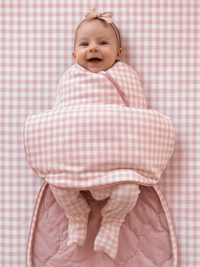 Pink Gingham Swaddle Sleep Sack (Newborn-3M) 1.0 TOG