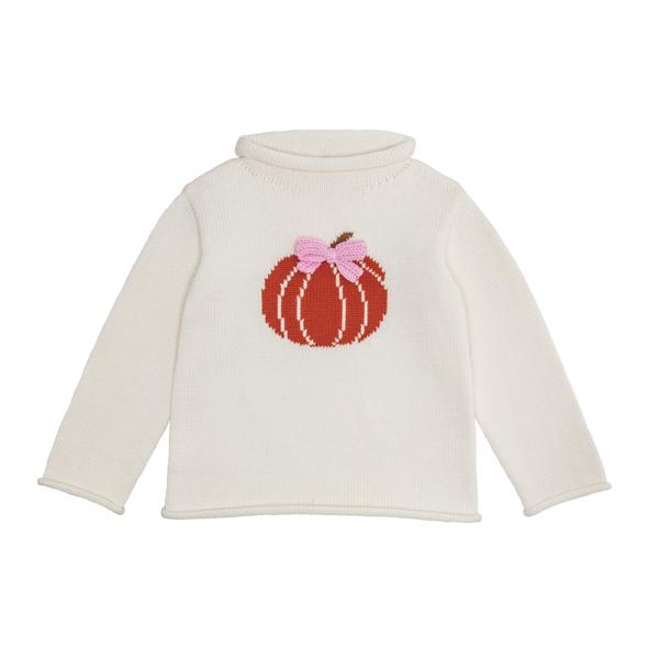 Bow Pumpkin Rollneck Sweater