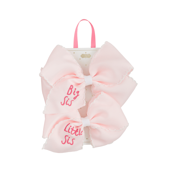 Little and Big Sis Sisters Bows (White or Pink)