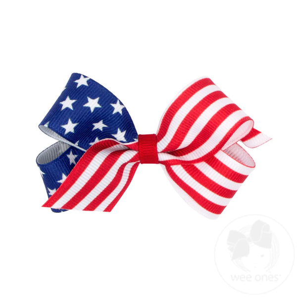 Mini Patriotic Star Stripe Bow