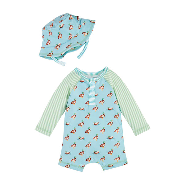 Duck Rashguard One-Piece & Hat Set