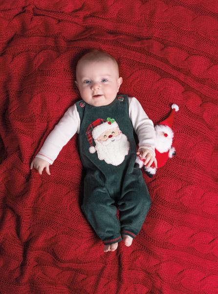 Santa Green Corduroy Longall Set