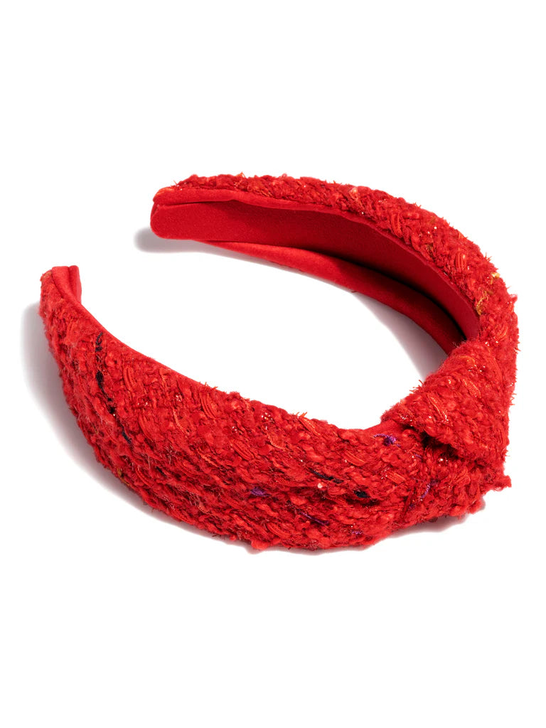 Boucle Knotted Headband in Ruby