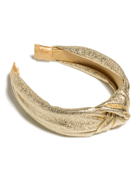 Metallic Knotted Headband in Gold