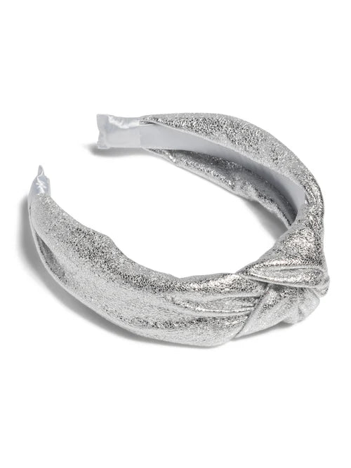 Metallic Knotted Headband in Silver