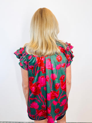 Tulip Trail Ruffle Top