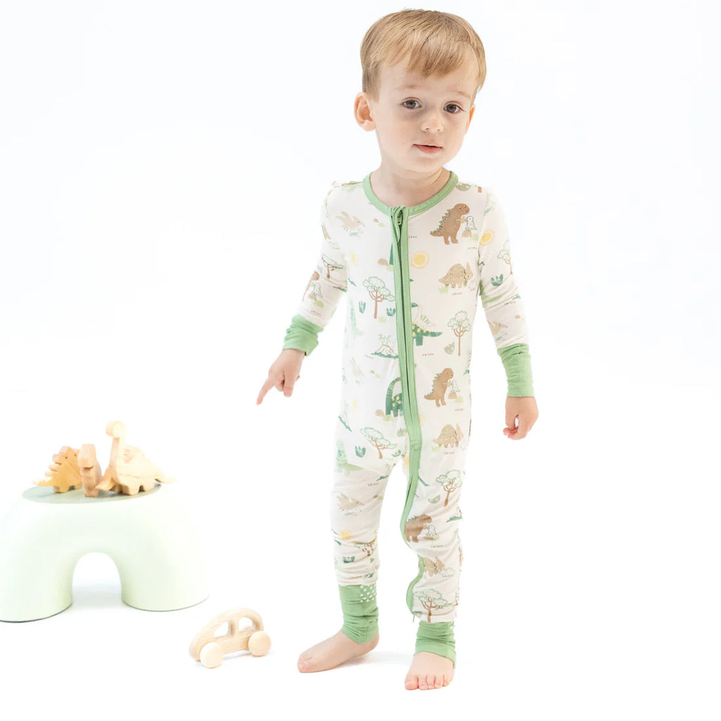 Baby Love Dinos 2 Way Zipper Convertible Romper
