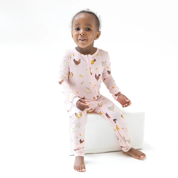 Pink Collector Chickens 2 Way Zipper Convertible Romper