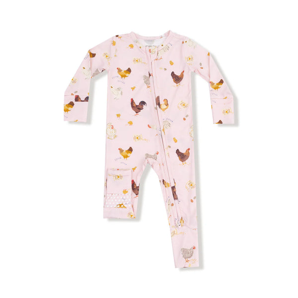 Pink Collector Chickens 2 Way Zipper Convertible Romper