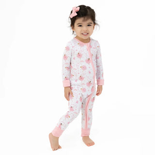 Ballet Shoes Ribbon Stripe Ruffle Sleeve Snap Romper