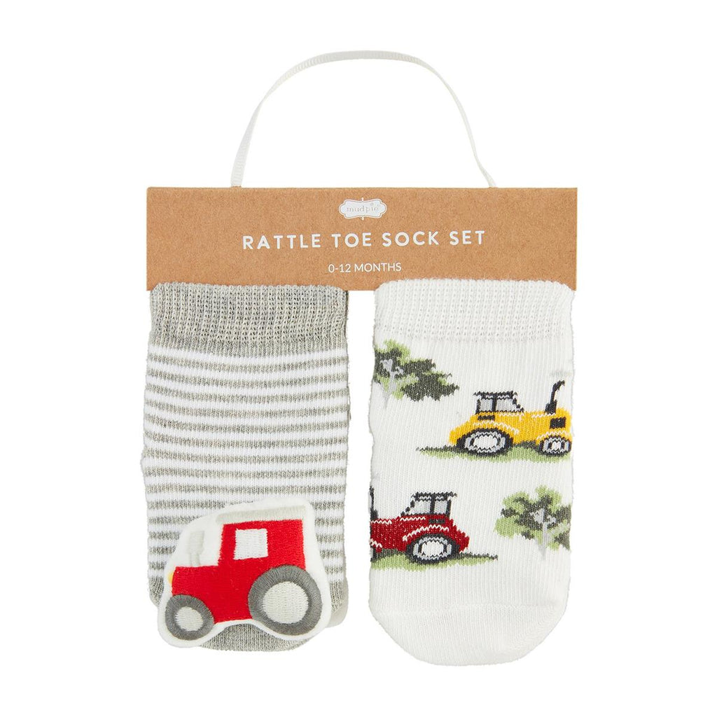 Tractor Farm Rattle Toe Socks