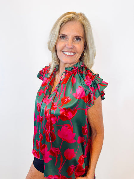 Tulip Trail Ruffle Top
