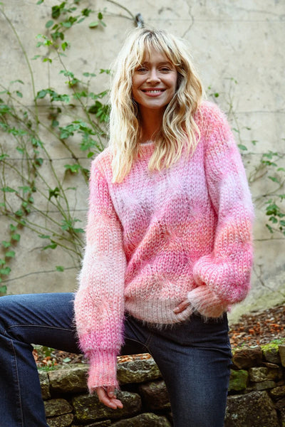 Tie Dye Cable Knit Sweater