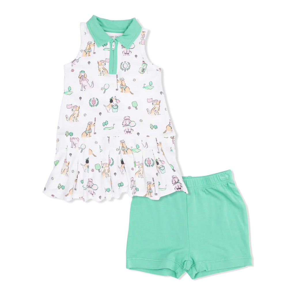 Country Club Dogs Pink Polo Tennis Dress with Shorts