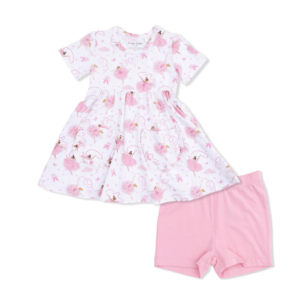 Ribbon Ballerinas Twirly Dress with Shorts