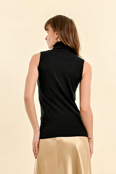 Sleeveless Black Turtleneck