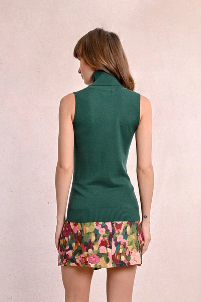 Sleeveless Turtleneck Dark Green