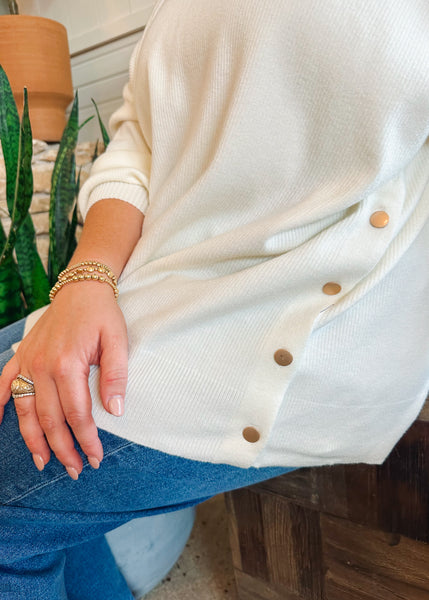 Noralee Button Sweater in Cream