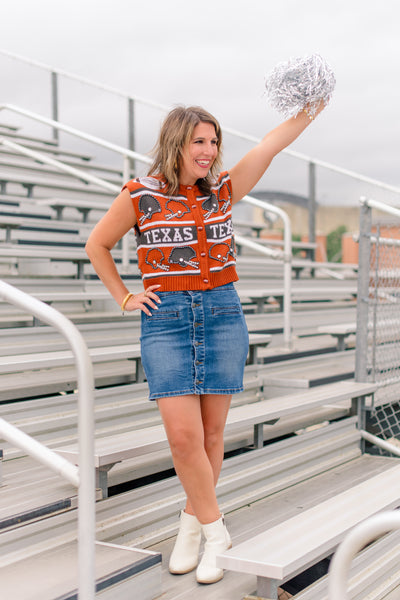 Texas Vintage Football Helmet Stripe Vest