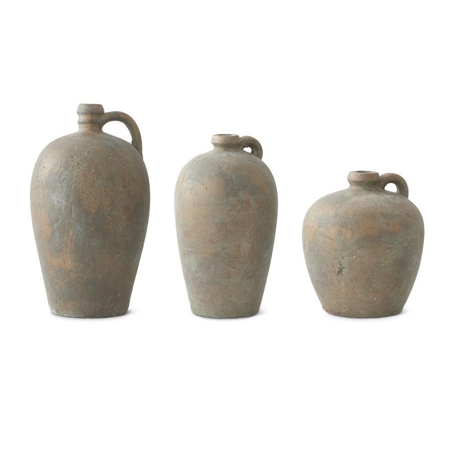 Terracotta Jugs w/ Bronze Glaze