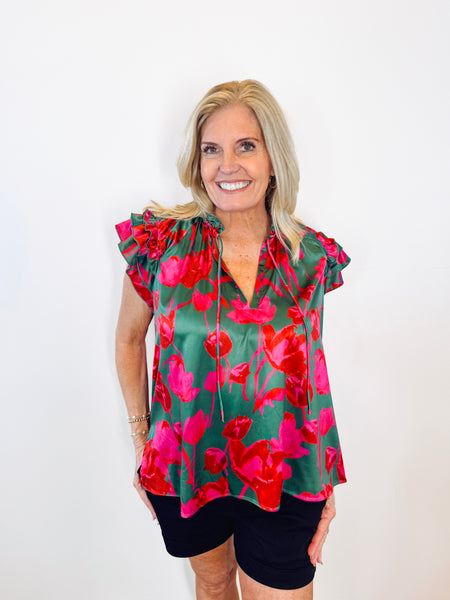 Tulip Trail Ruffle Top