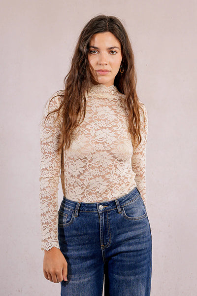 Lila Knitted Lace Undersweater - Cream