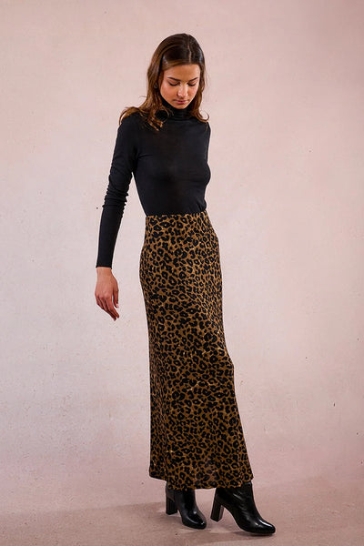 Jenna Leopard Knitted Skirt