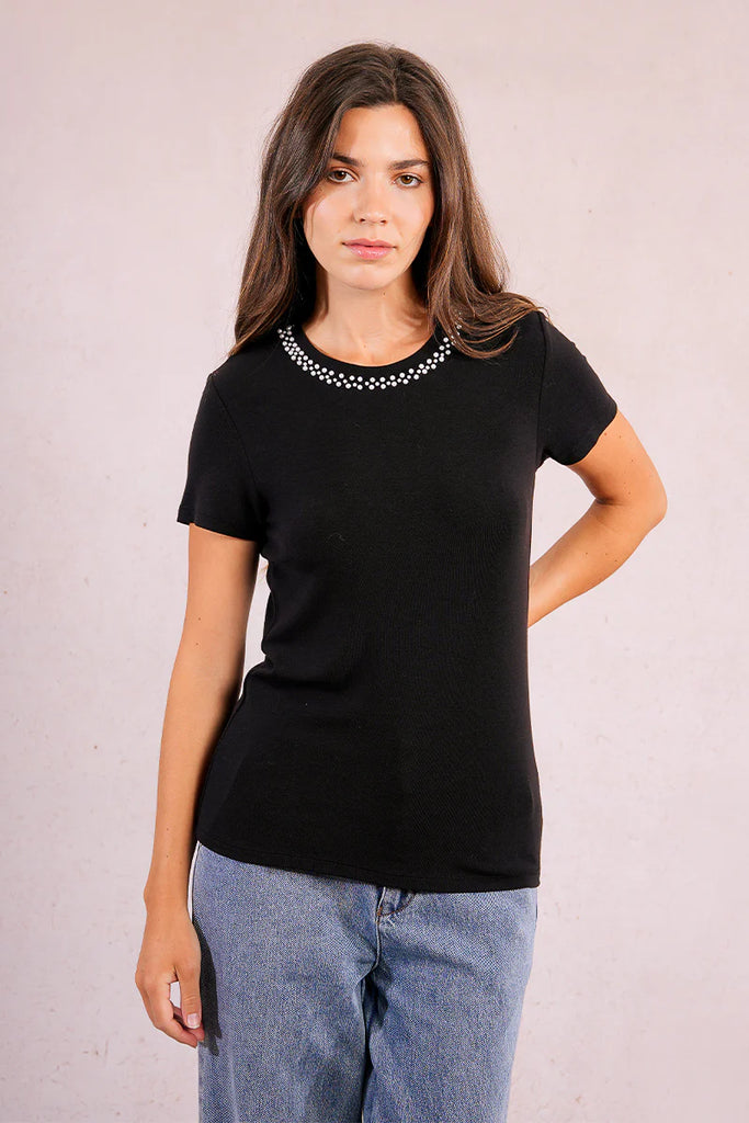 Lexi Knitted Tee - Black