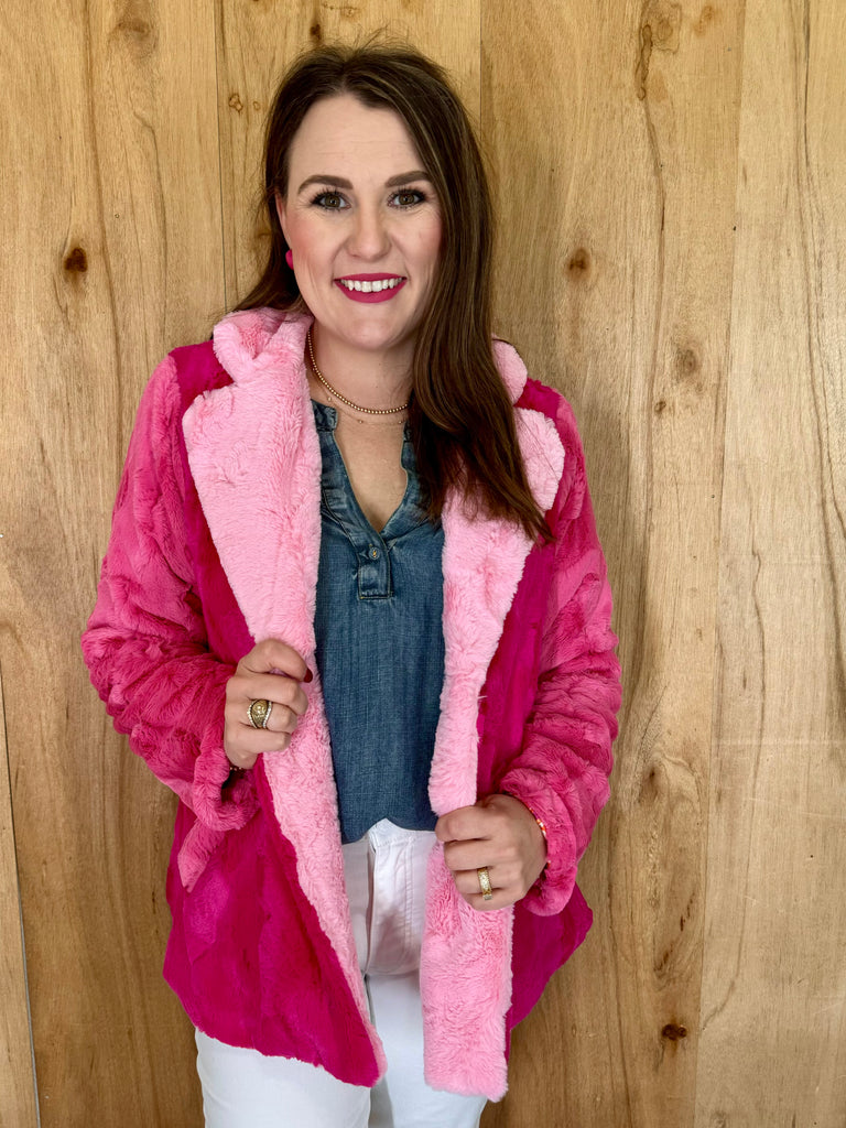 Betty Fur Jacket in Pink