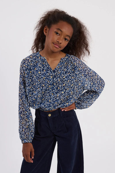 Blue Nora Floral Voile Blouse