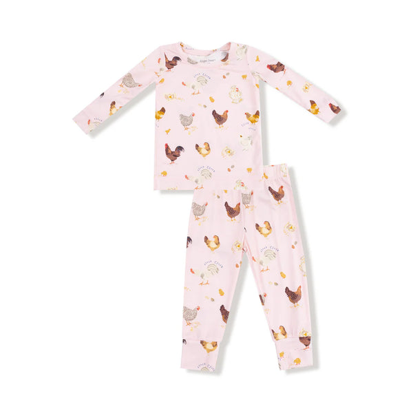 Pink Collector Chickens Long Sleeve Loungewear Set