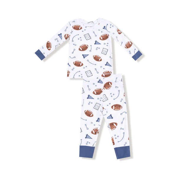 Touchdown Time in Navy L/S Loungewear Set