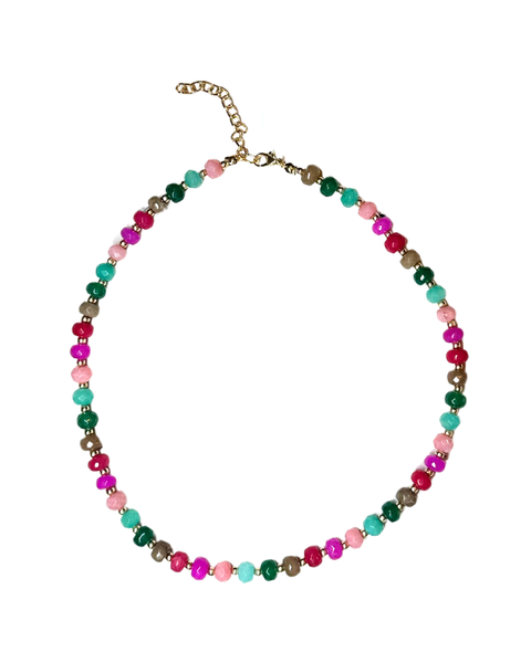 Multi Colored Necklace with Gold Accent