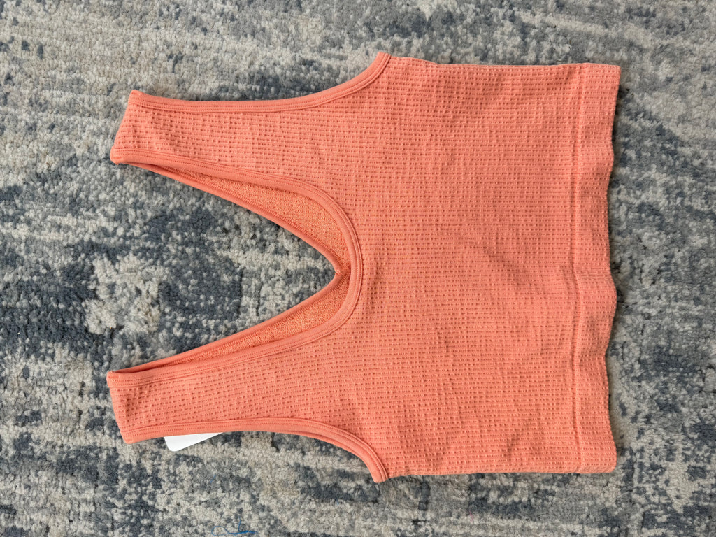 Seamless Ribbed Tank- Blood Orange