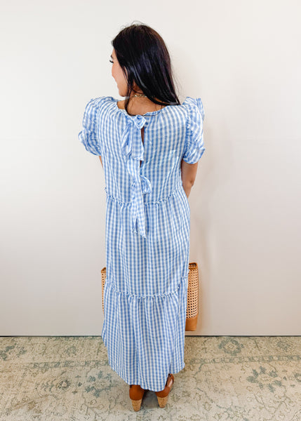 Bardot Maxi in Blue Gingham