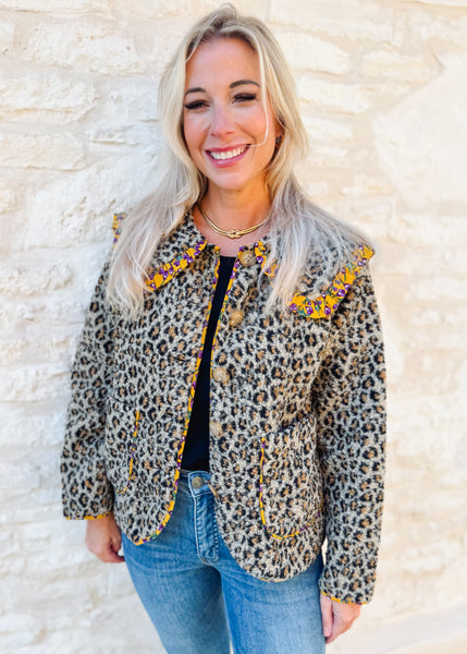 Leopard Sherpa Jacket