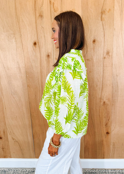 Under the Palms Top in Lime