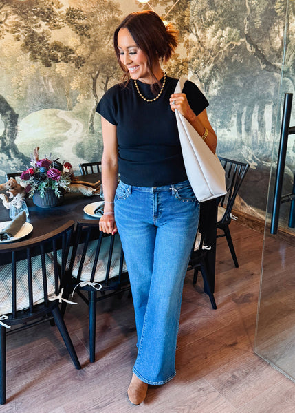 Young Ladies Knitted Sweater Top - Black