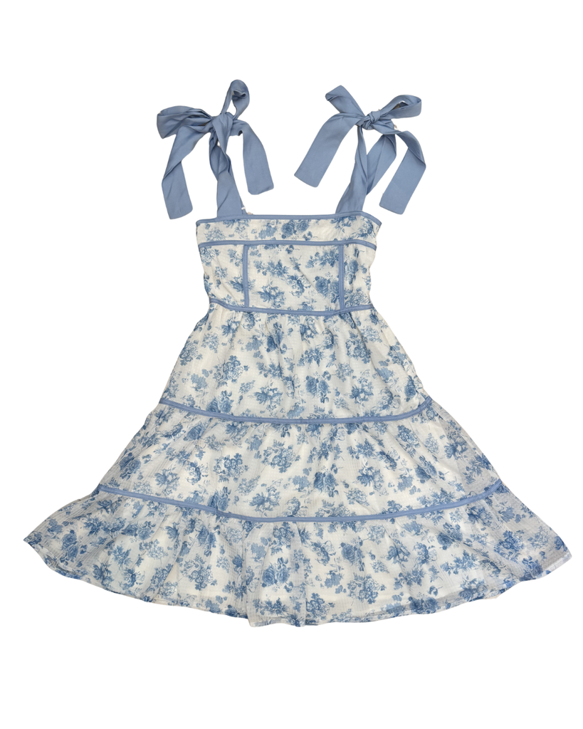 Floral Printed Maxi Dress with Shoulder Tie