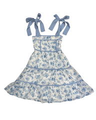 Floral Printed Maxi Dress with Shoulder Tie