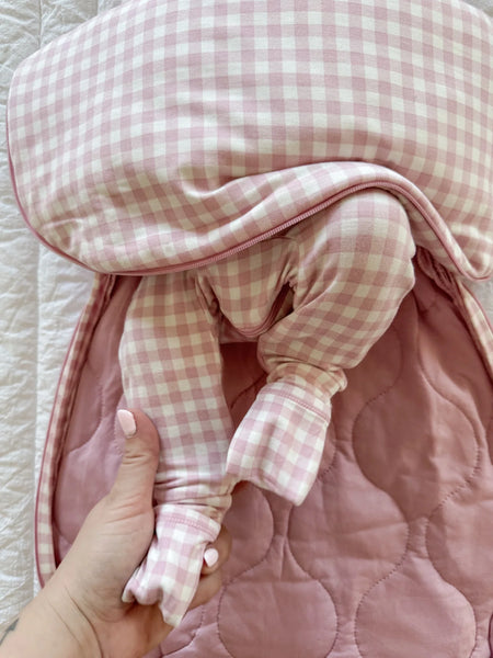 Pink Gingham Swaddle Sleep Sack (Newborn-3M) 1.0 TOG