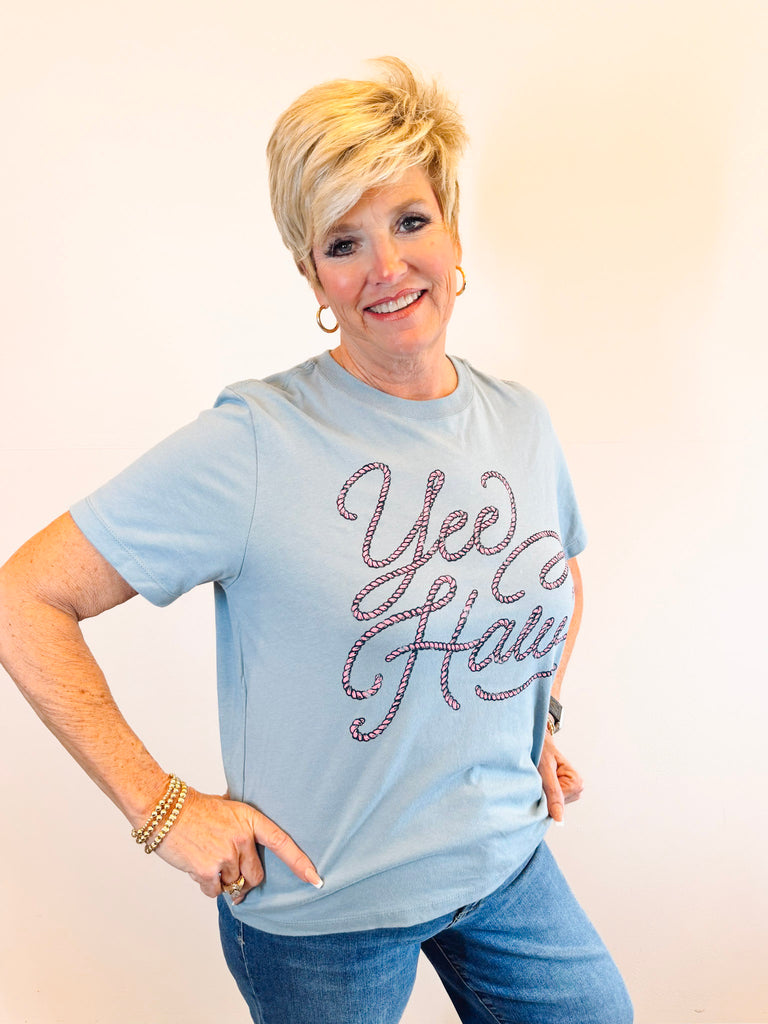 Yeehaw Mid Length Crop Shirt