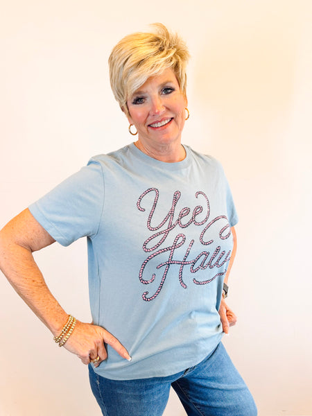 Yeehaw Mid Length Crop Shirt