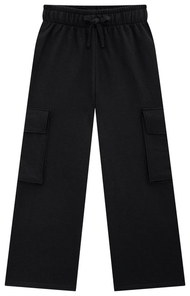 Girls Black Cargo Pants