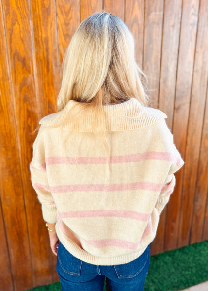Macy Knitted Sweater - Off White/Pink