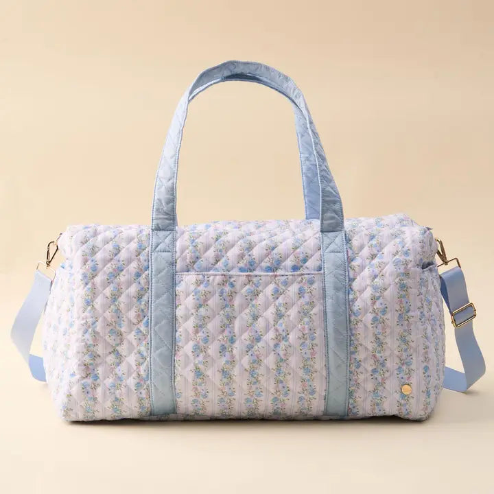 On-The-Go Quilted Weekender Bag-Petal Parade Blue